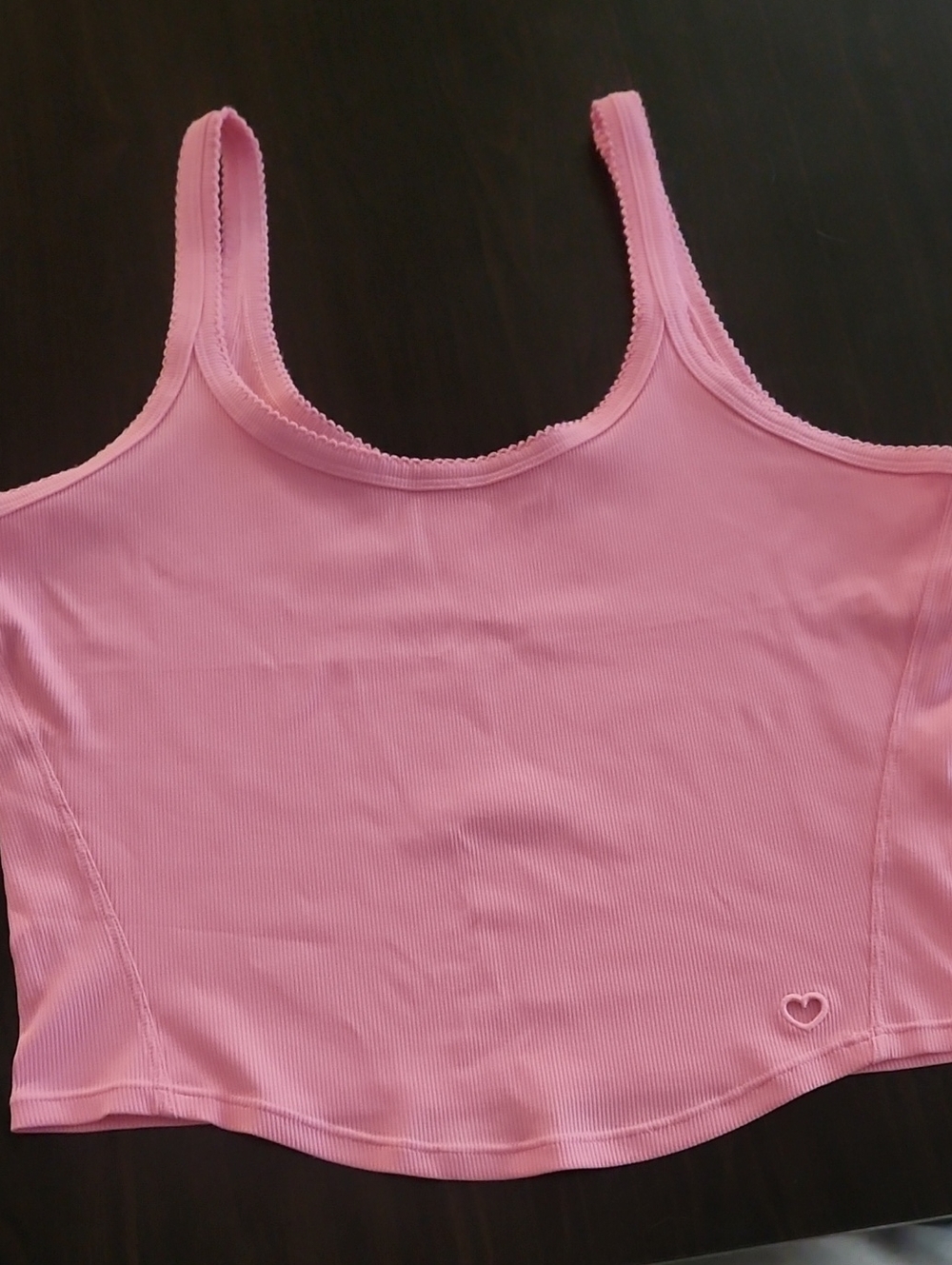 Lululemon Nulu Ribbed Cropped Tank Top Heart Candy Cloud-Valentines